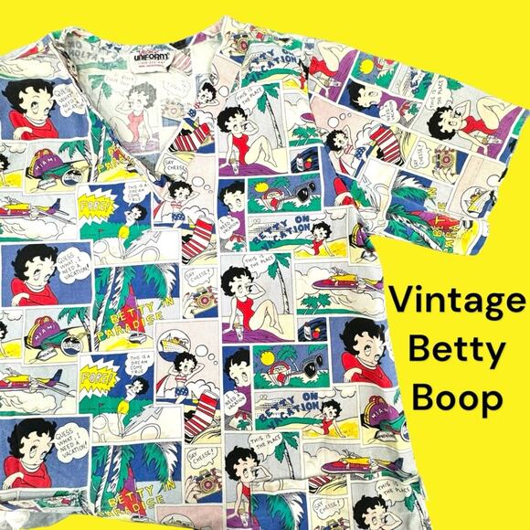 Betty Boop Scrubs Small Vacation. Betty Boop Print. - Picture 1 of 14
